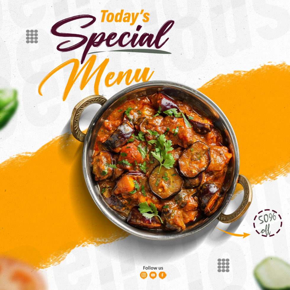 Today Special food menu and restaurant social media Post template psd