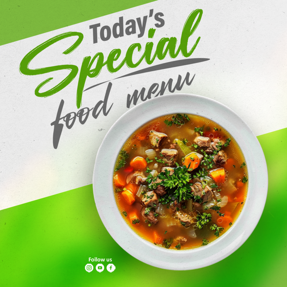 Today Special food menu and restaurant social media Post template psd