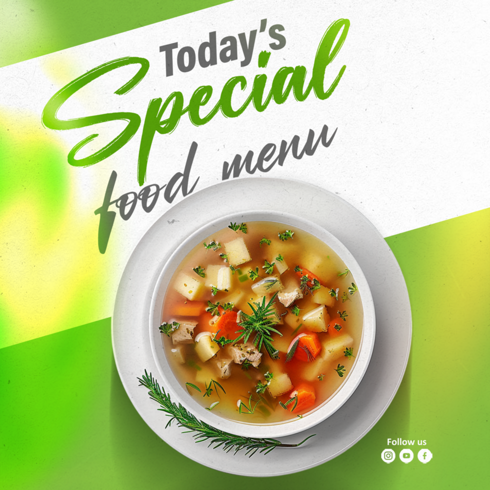 Today's special food menu banner social media post template psd