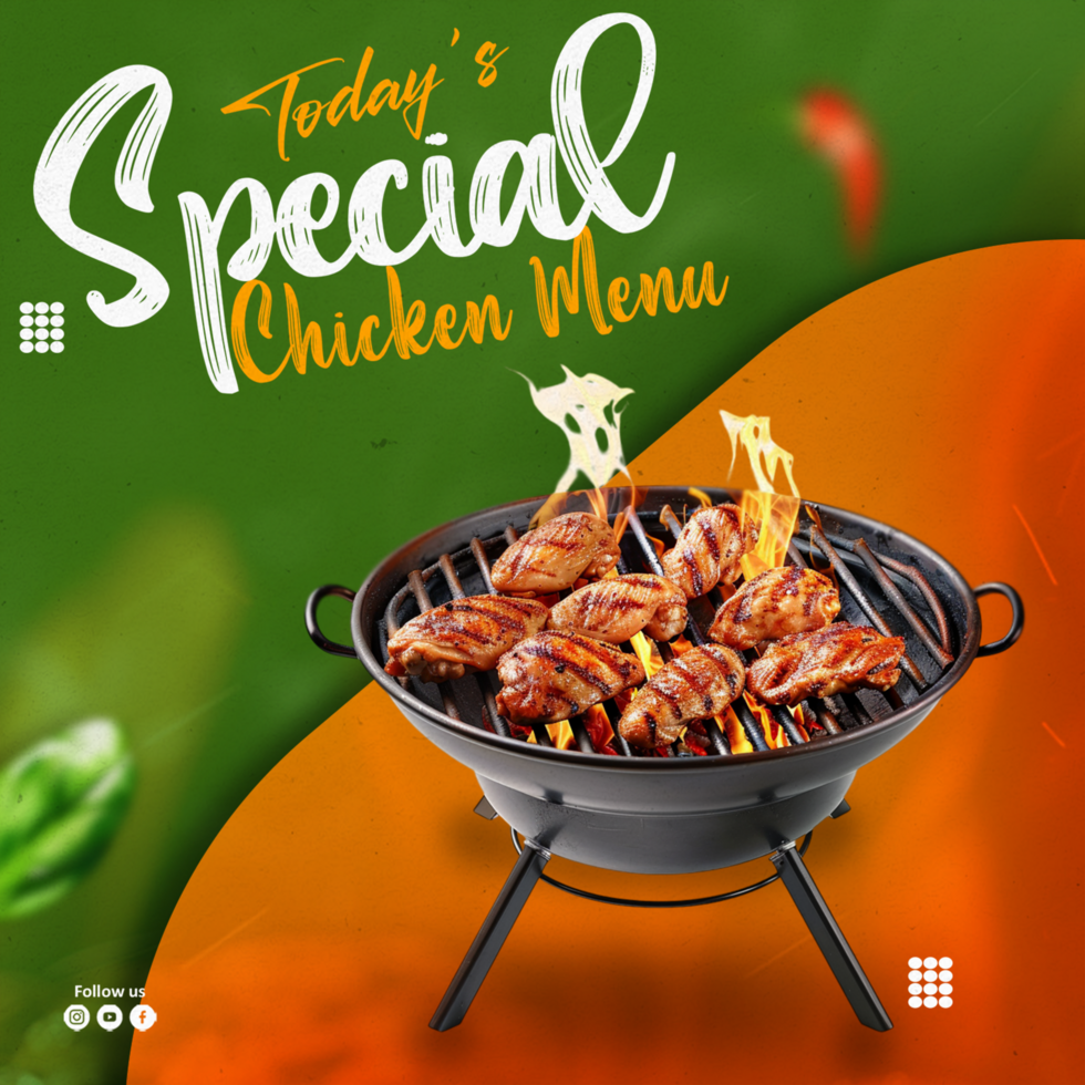 Today Special chicken menu social media post banner template psd