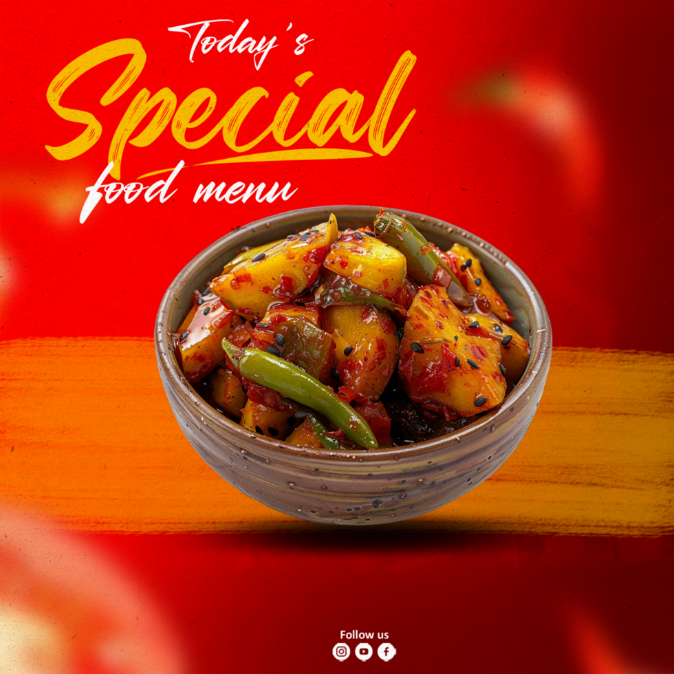 Food menu and restaurant social media post design template psd