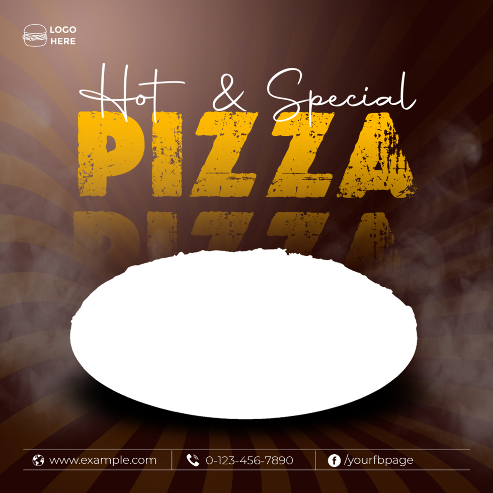 Hot and Special Pizza Social media Poster Design Template psd