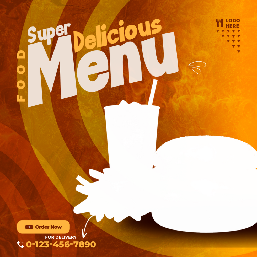 Super Delicious Food Menu Banner Template Design psd