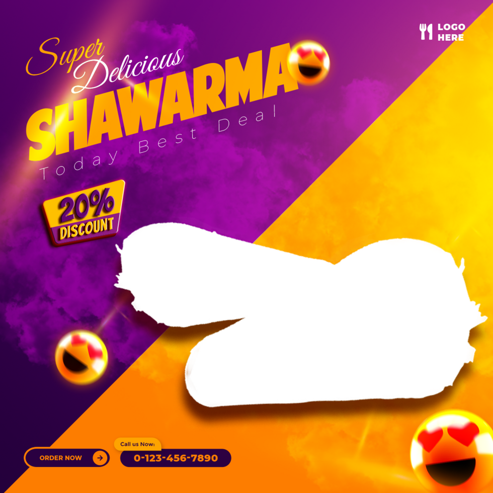 Delicious Shawarma Offer in Square Size for Social Media psd