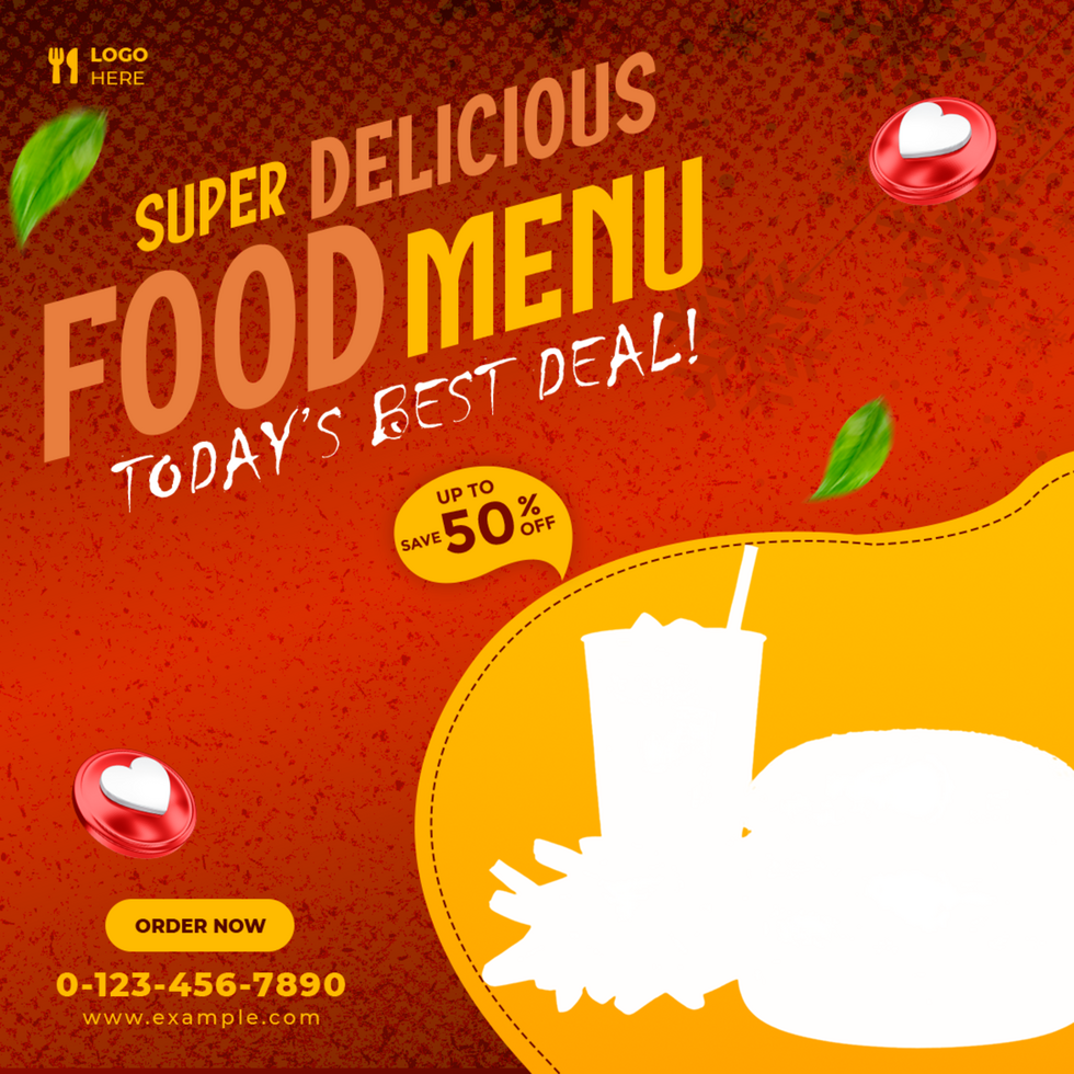 Super Delicious Food Menu Banner Template Design psd