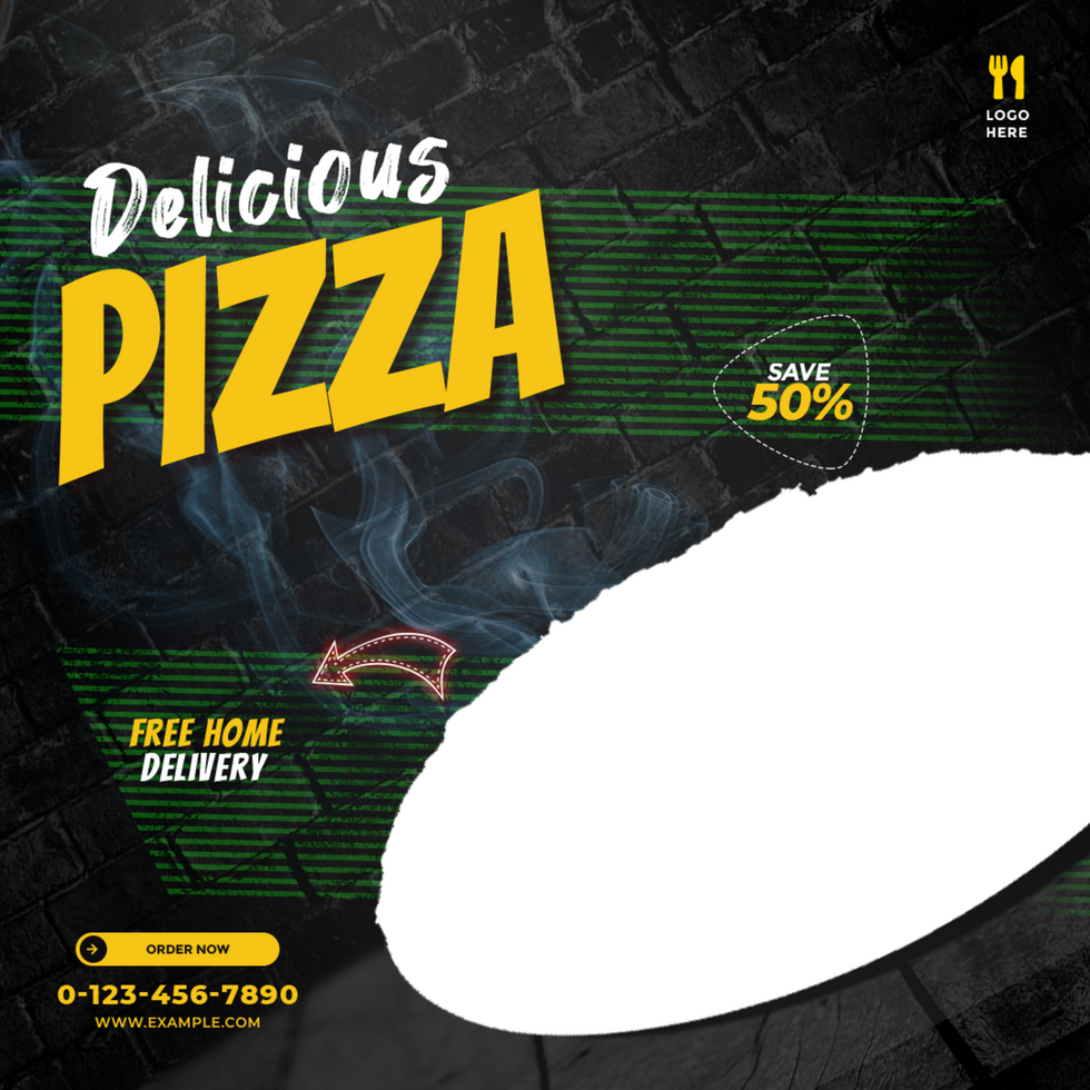 Delicious Pizza Offer for Social Media in Square Size Banner Design psd