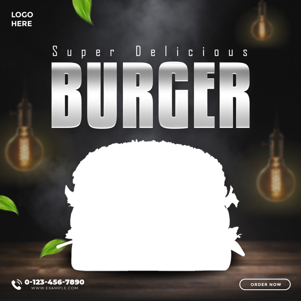 Super Delicious Burger Food Menu Banner Template Design psd