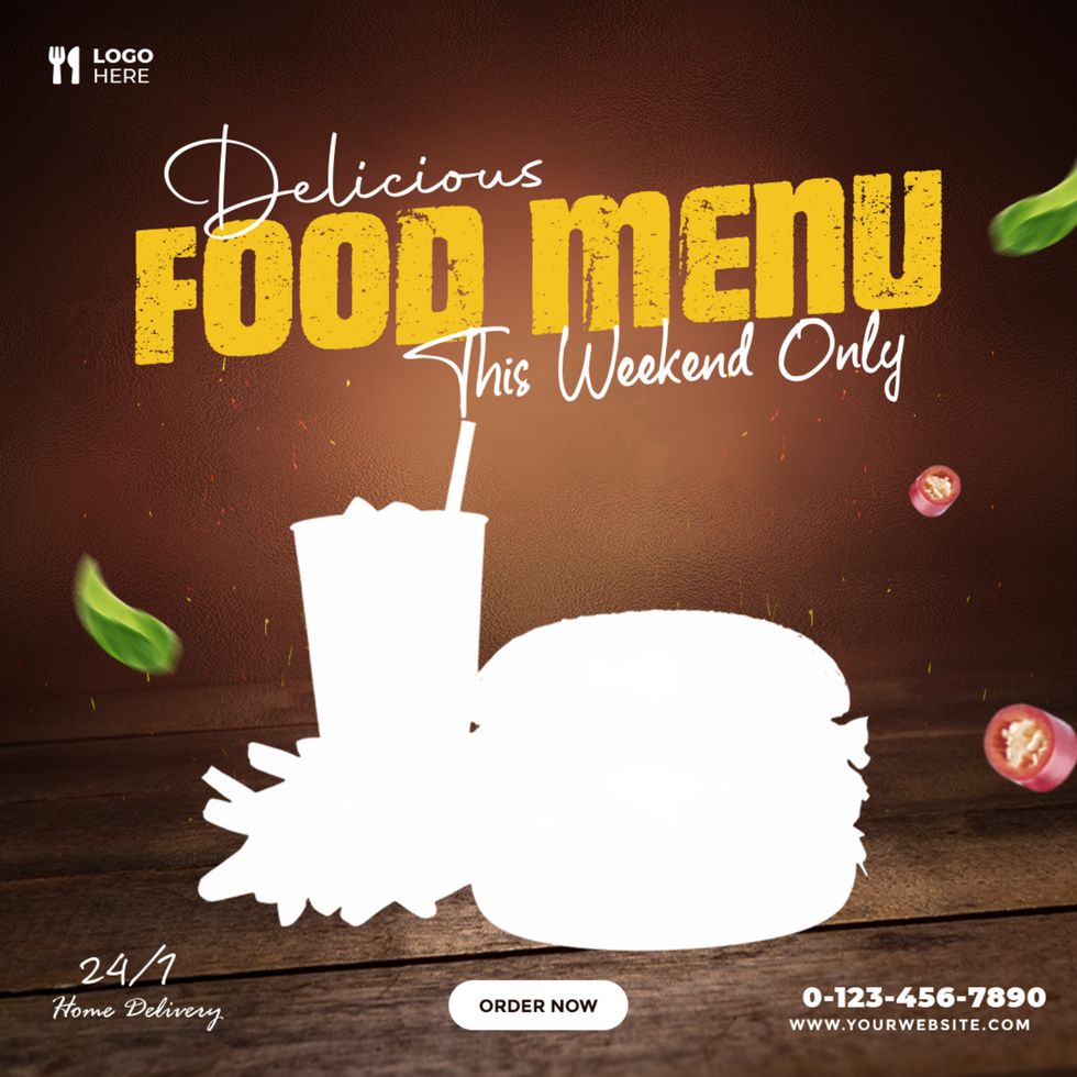 Delicious Food Menu Social Media Banner Template psd