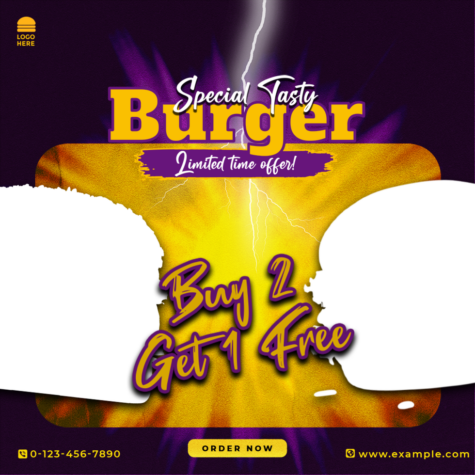 Social Media Banner Template Design for Super Tasty Burger psd