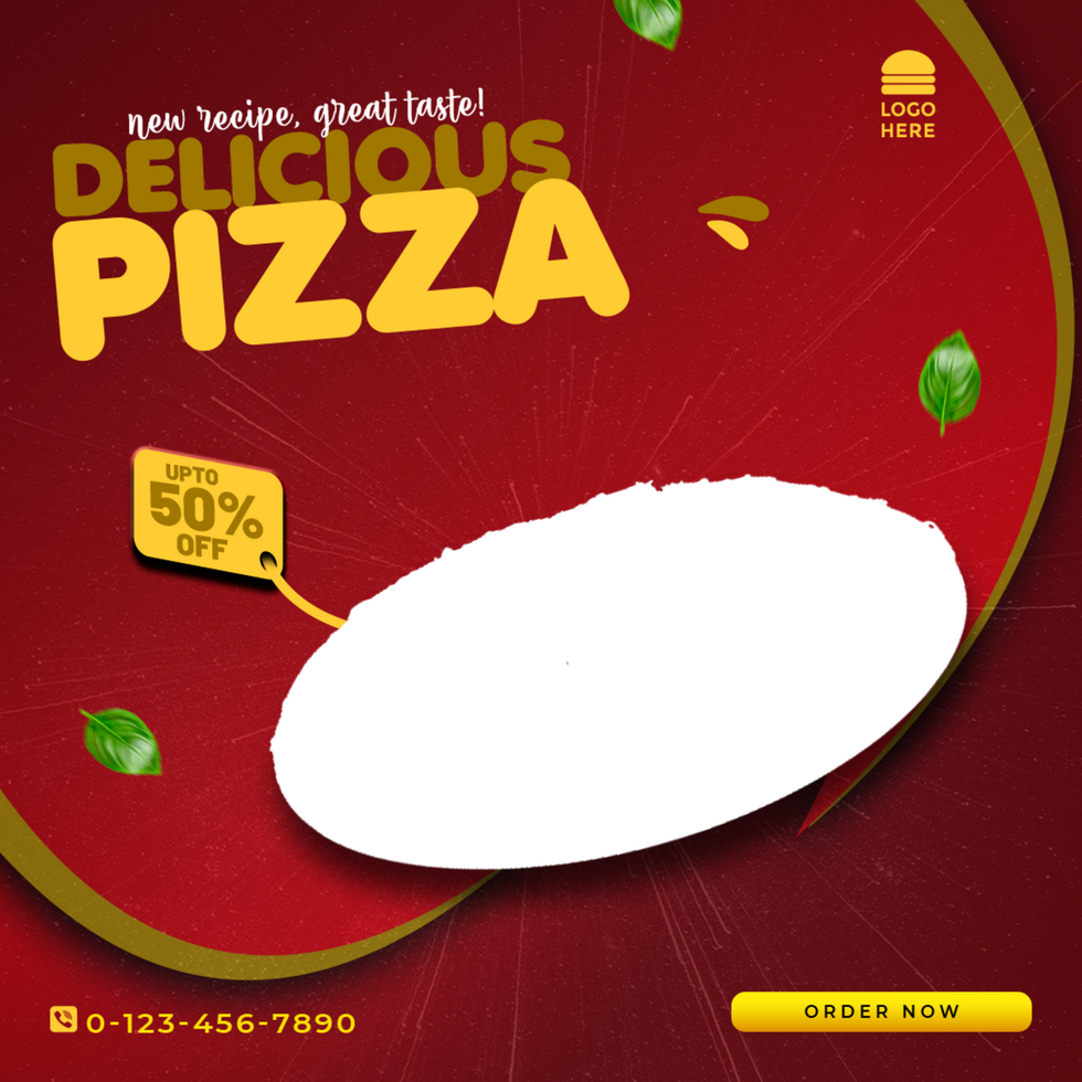 Delicious Pizza Food Menu Poster Design Template psd