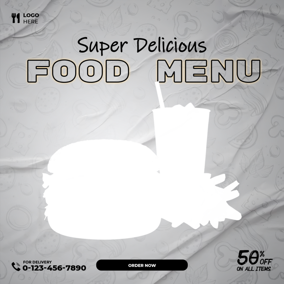 Super Food Menu Banner Design Template for Social Media psd