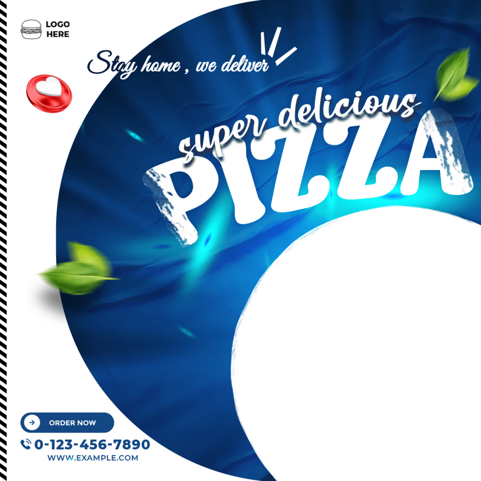 Super Delicious Pizza Square Size Banner Ad Template Design psd