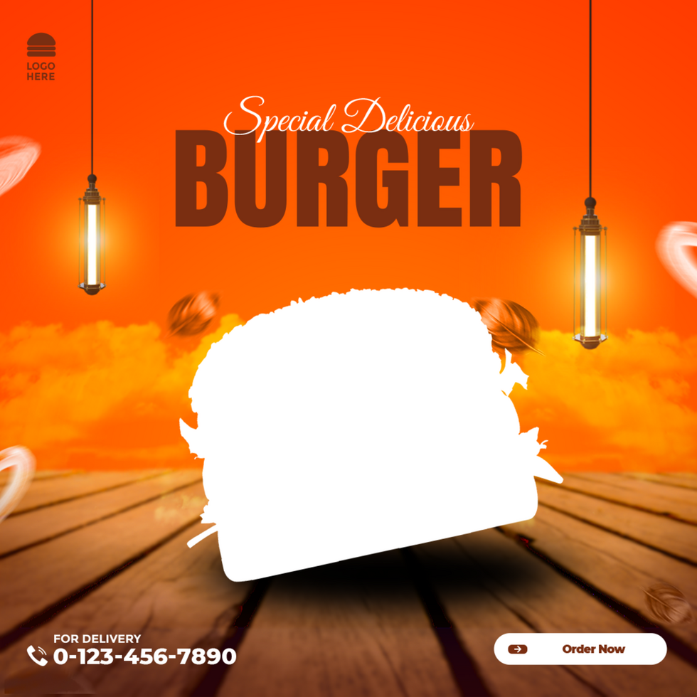 Super Delicious Burger Food Menu Banner Template Design psd