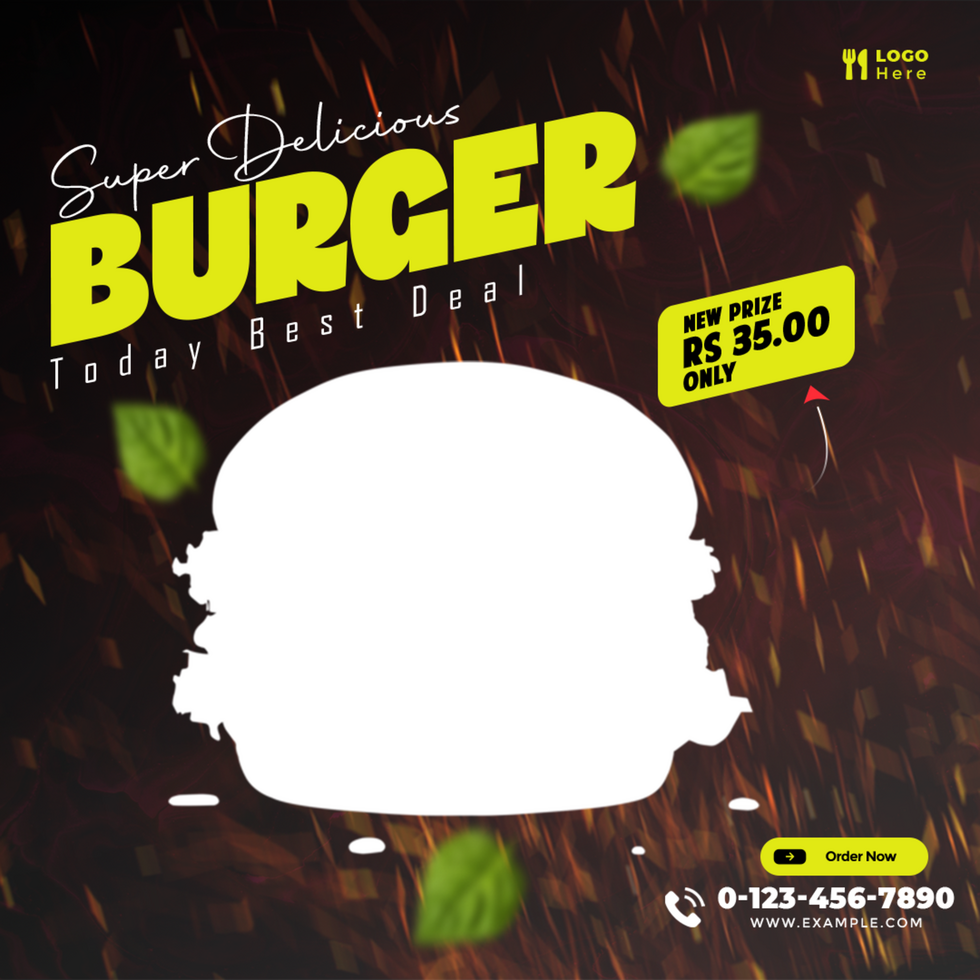 Super Delicious Burger Food Menu Banner Design psd