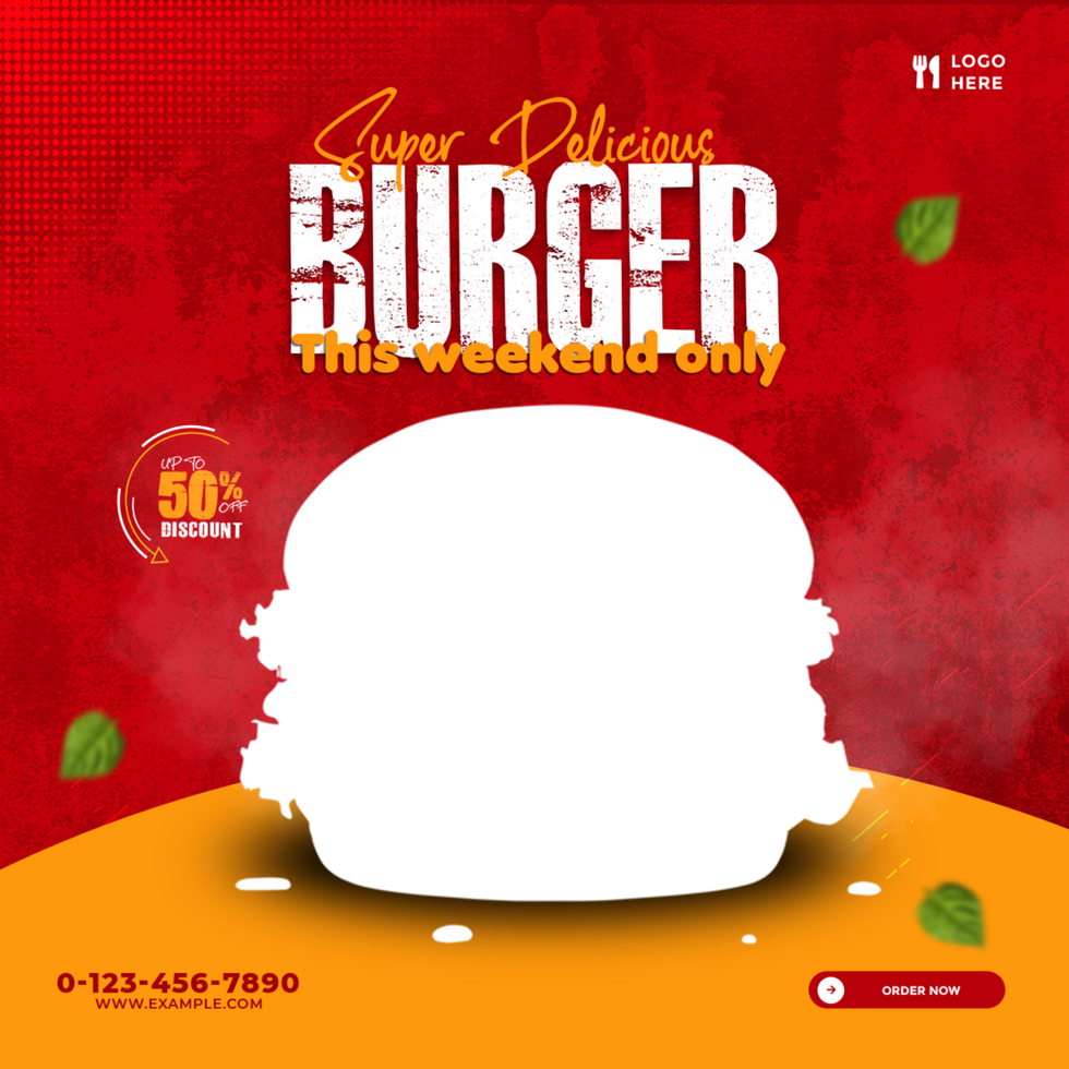 Super Delicious Burger Food Menu Banner Ad Design psd
