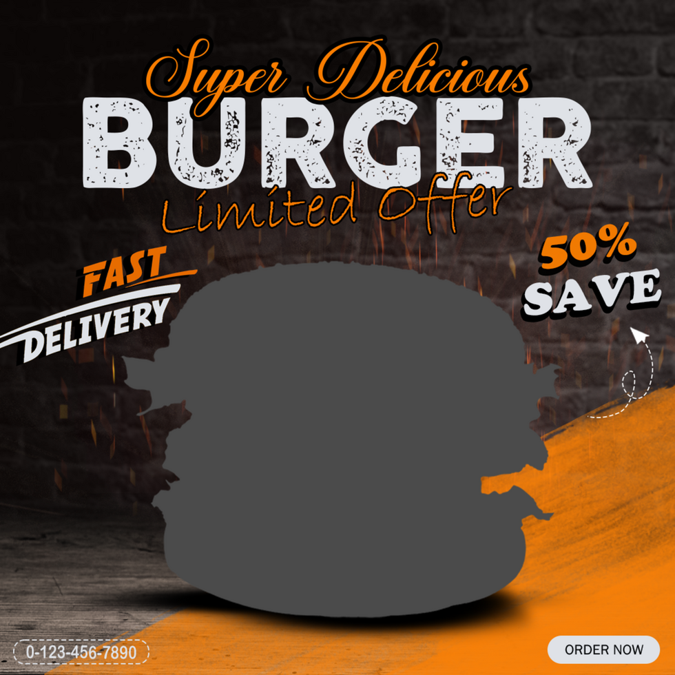 Super Delicious Burger Social Media Banner Template Design psd