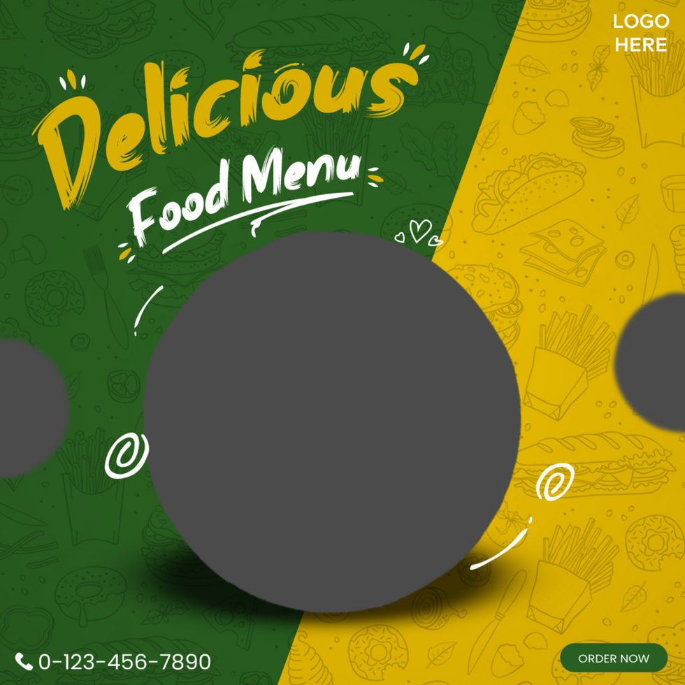 Delicious Food Menu Social Media Poster Design Template psd