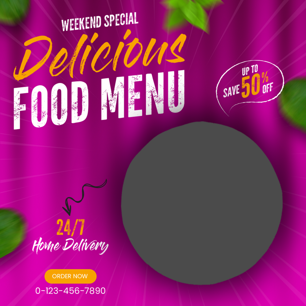 Delicious Food Menu Poster Design Template psd