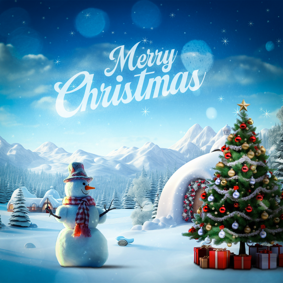 Mockup Design for Christmas Wishes in Square Size for Social media psd
