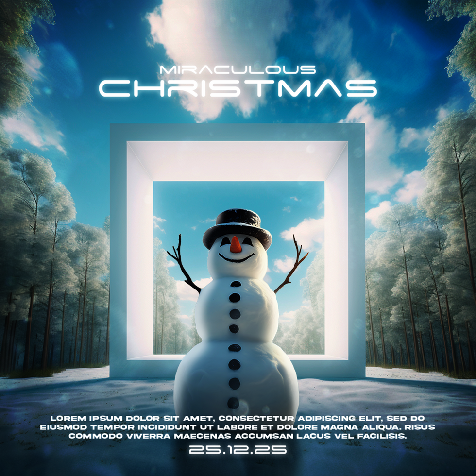 Mockup Design for Christmas Wishes in Square Size for Social media psd