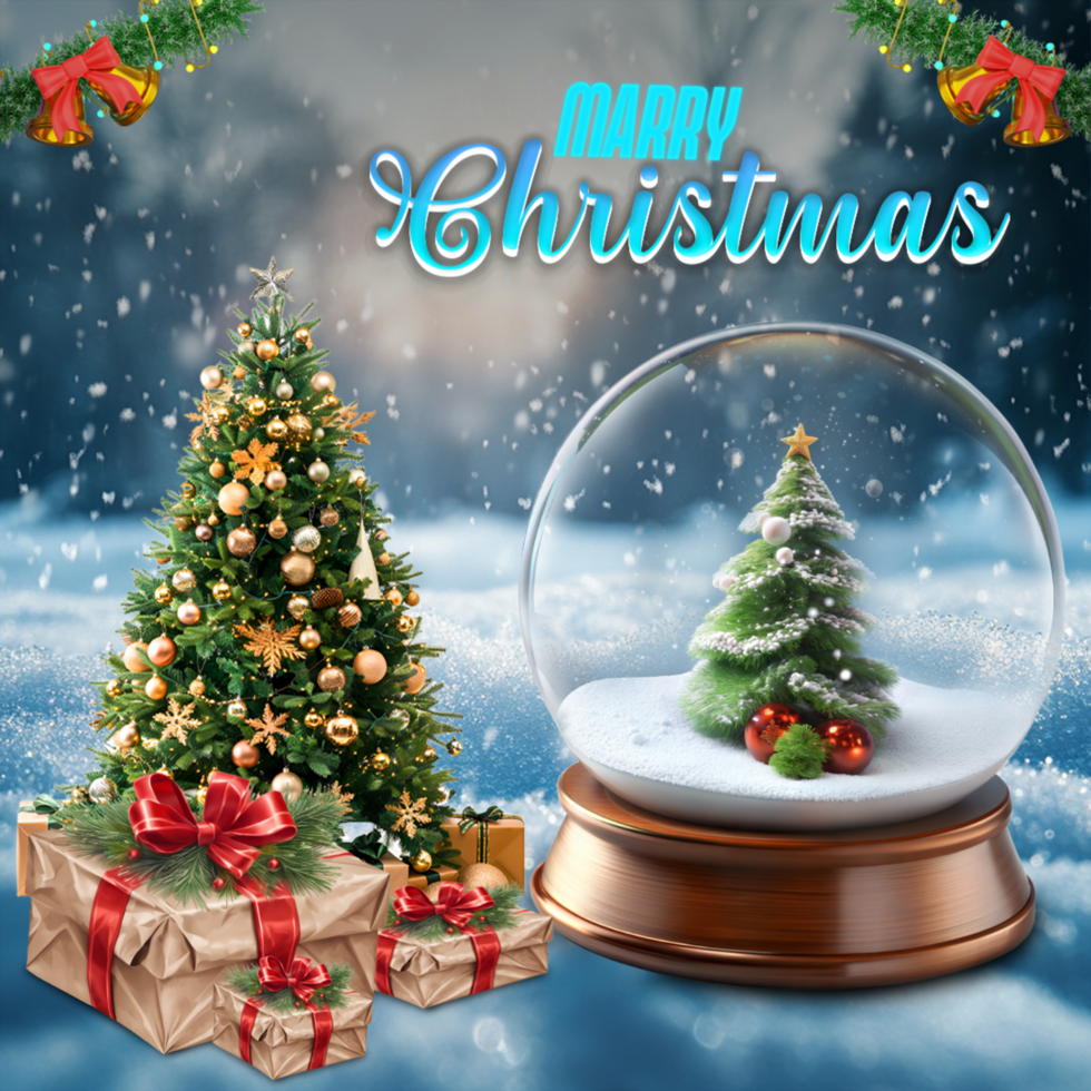 Mockup Design for Christmas Wishes in Square Size for Social media psd