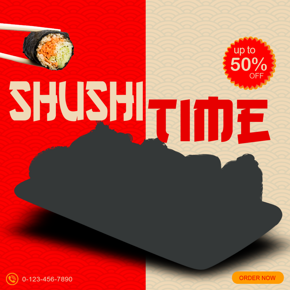 Sushi Time Food Menu Social Media Banner Template Design psd