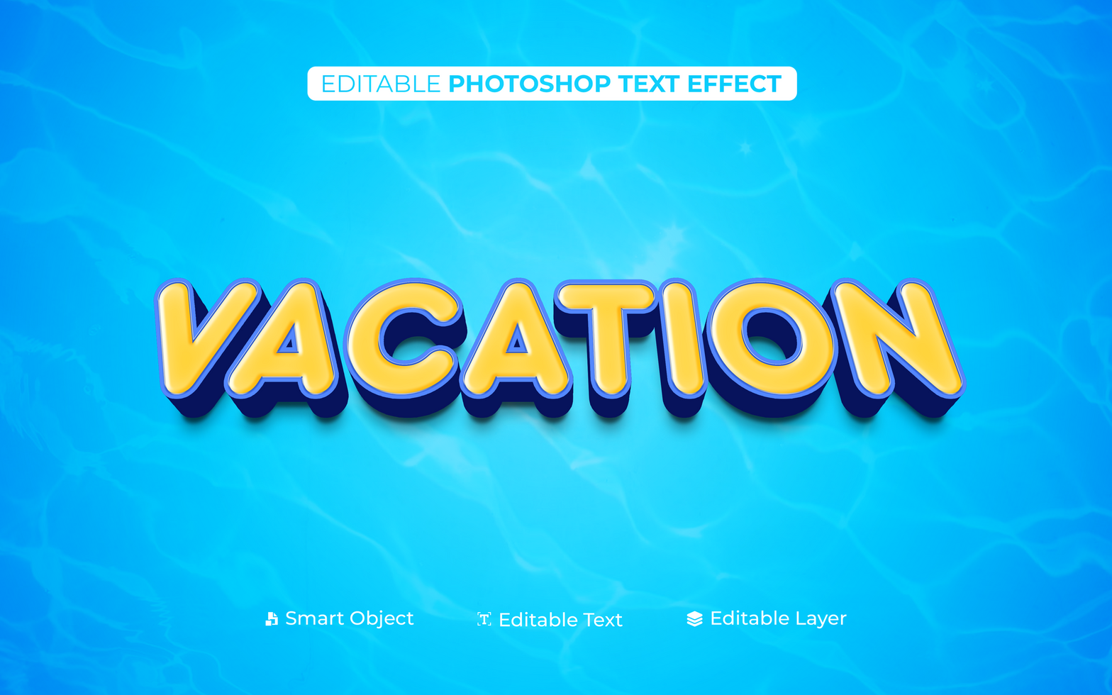 3D Editable Text Vacation Holiday Text Effect psd