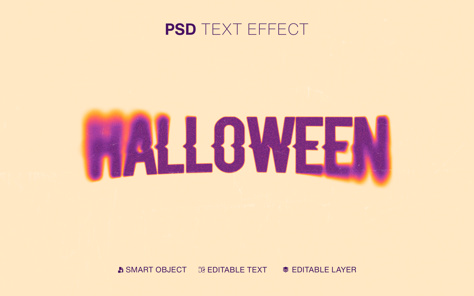 Editable Text Halloween Blur Text Effect psd