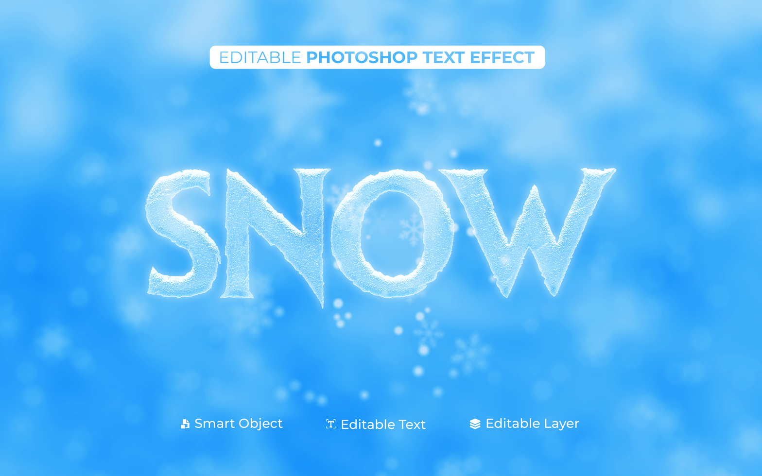 Editable Snow Text Effect For Winter psd