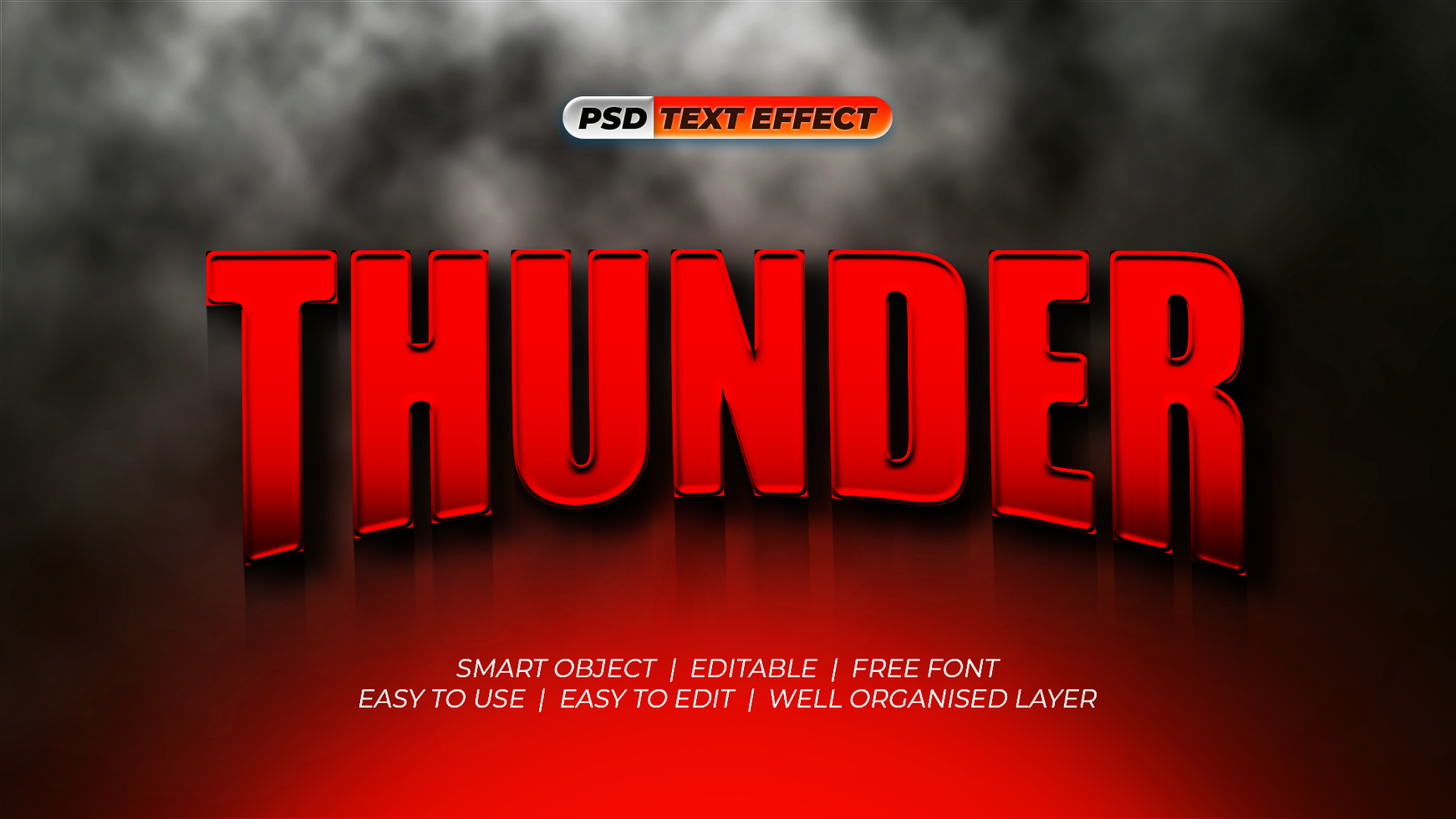 Thunder Text Effect psd