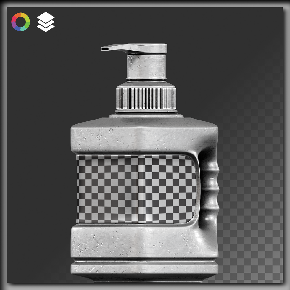3D Realistic Car Engine Oil Bottle Mockup - Side 45 DEGREES View on Transparent Background, Fully Editable Design psd