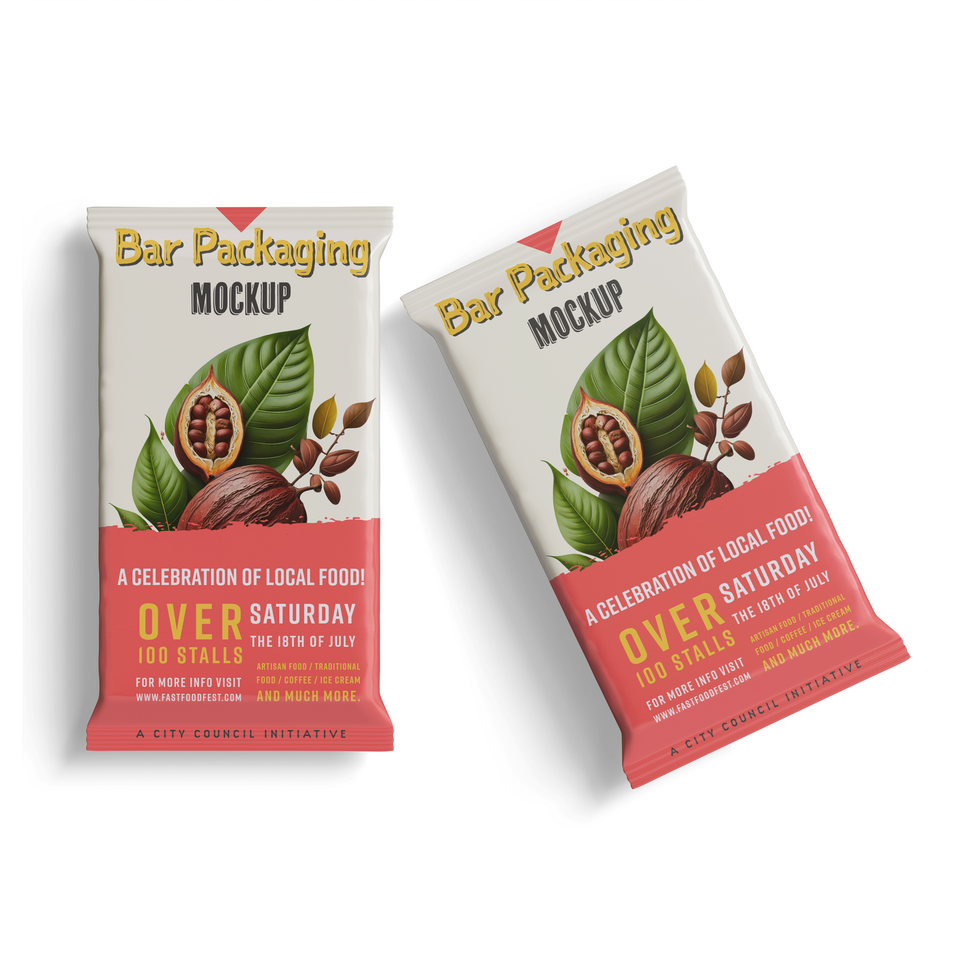 Two lie down bar packaging mockup for presentation your design psd