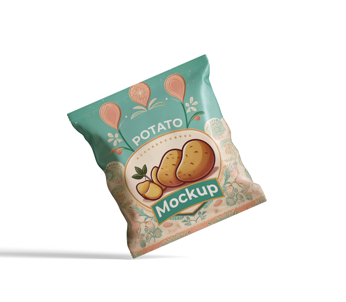 Snack packaging mockup editable psd