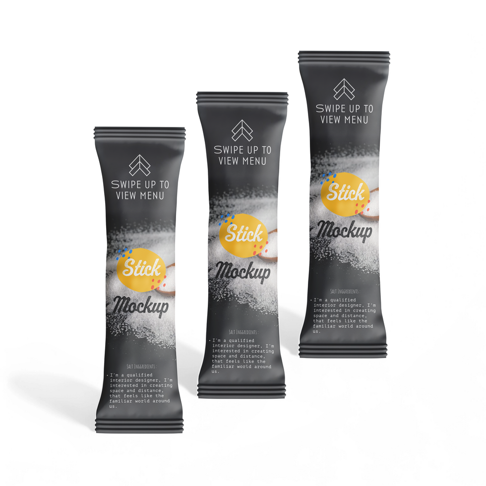 Three stand stick packaging mockup psd