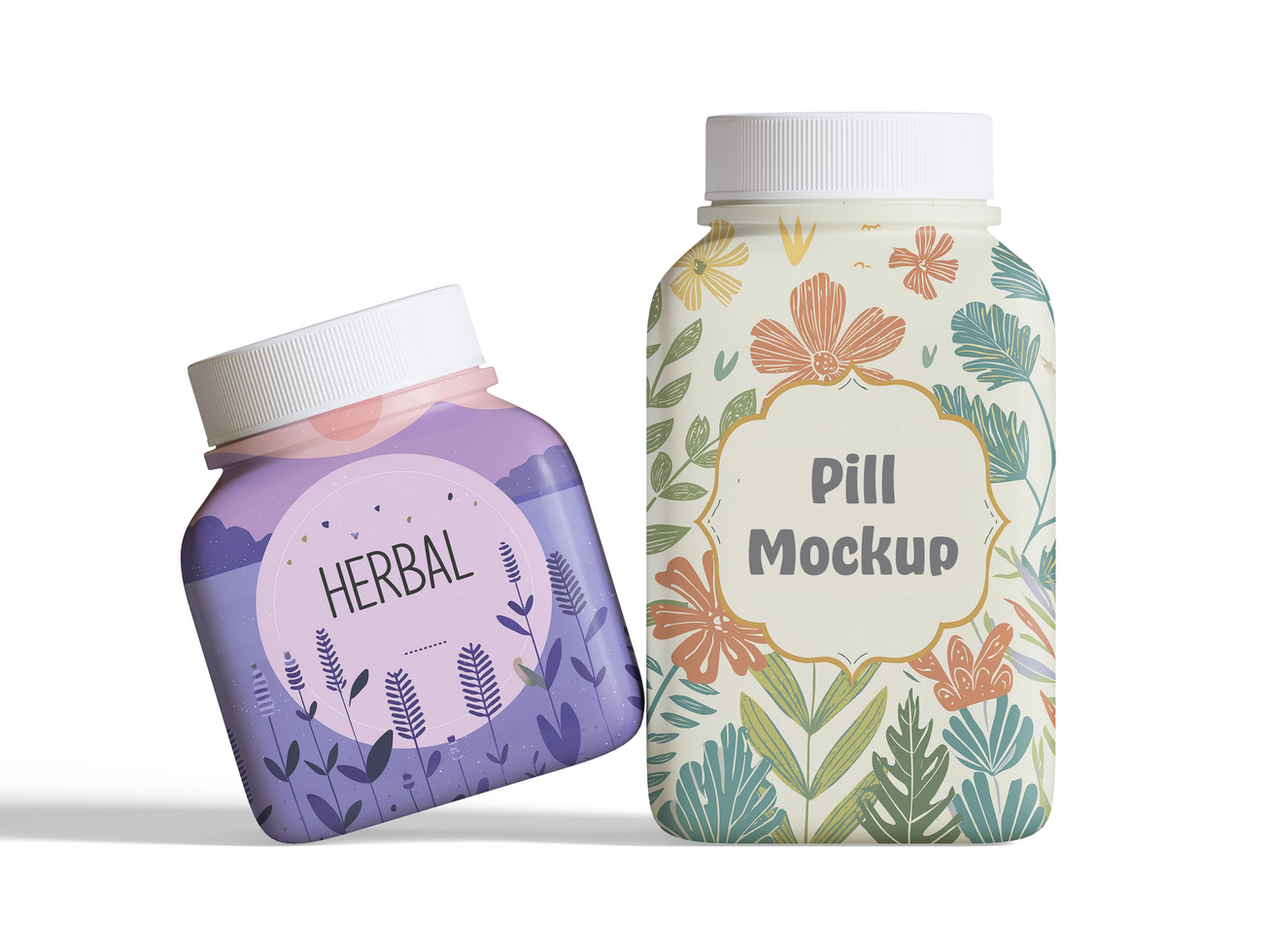 Pill square mockup with different size editable psd