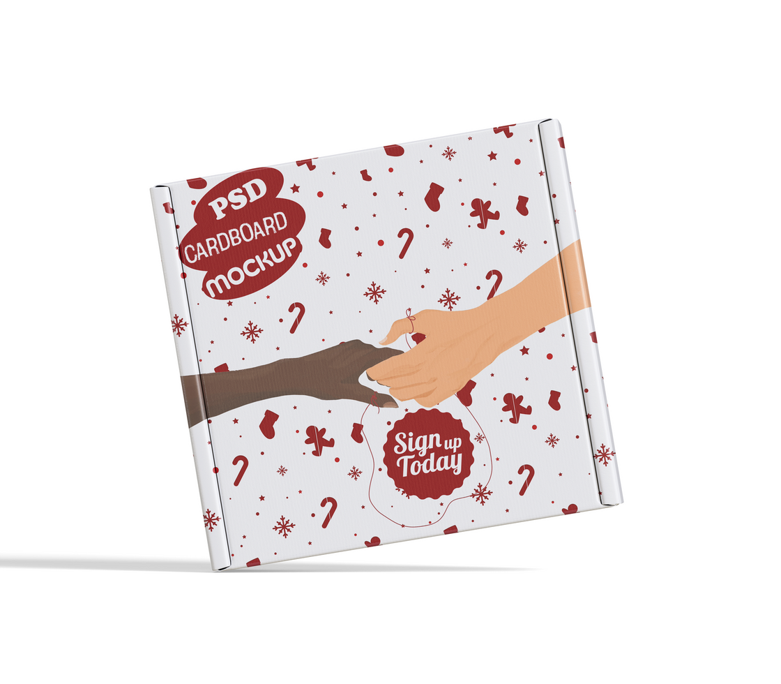 Stand cardboard box mockup for presentation your design psd