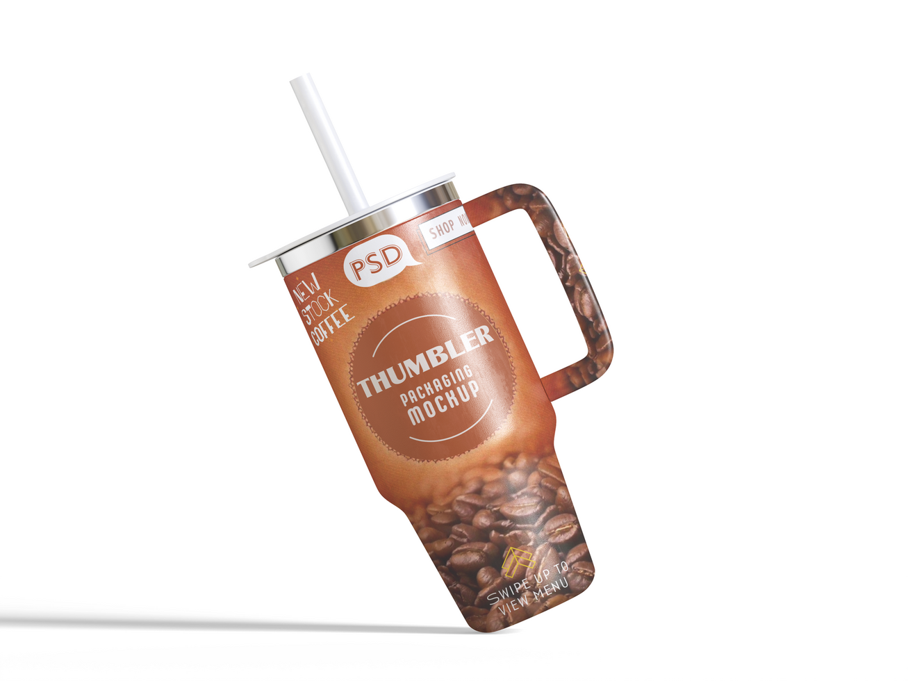 Thumbler packaging mockup editable psd