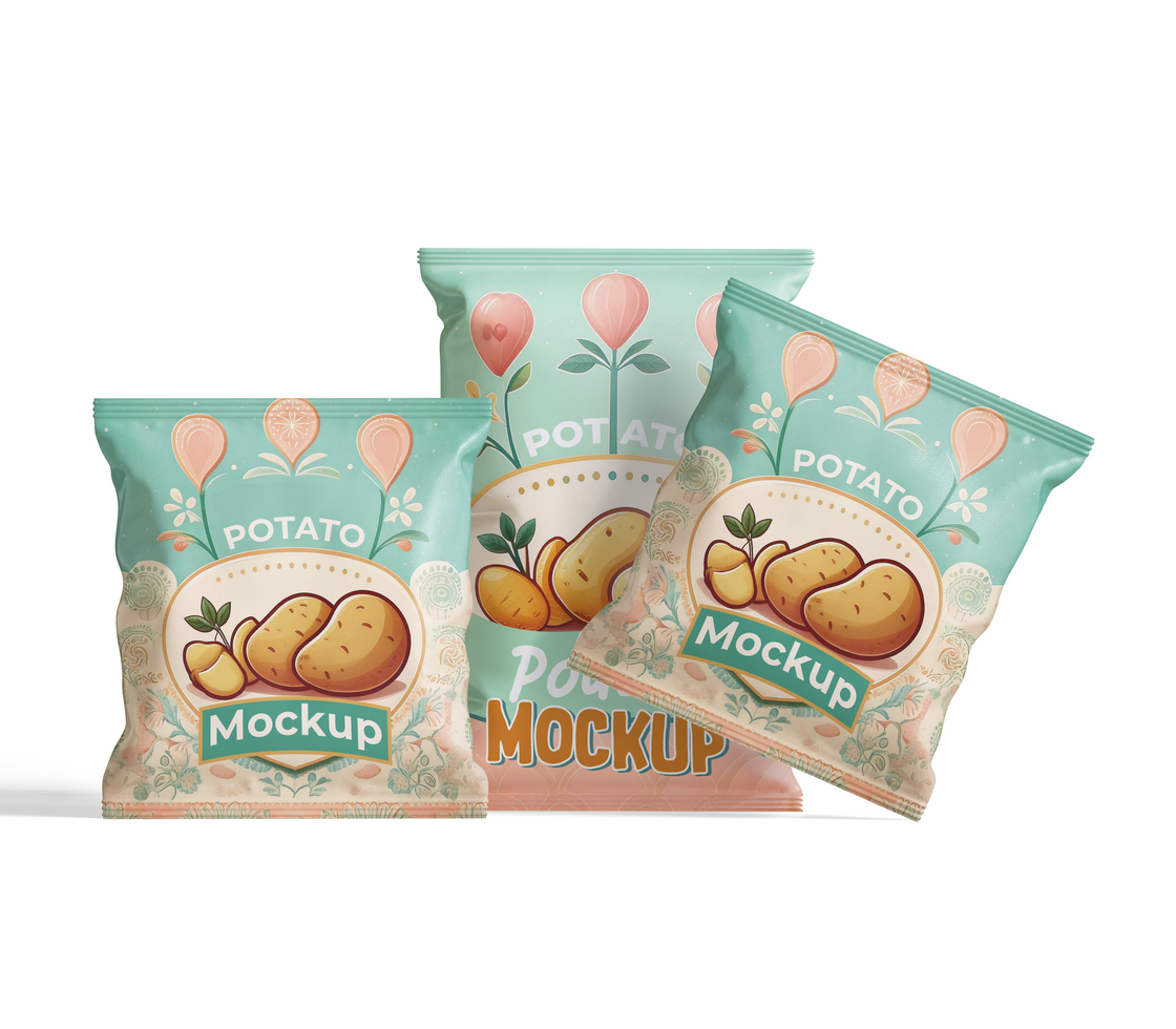 Different pouch packaging mockup editable psd