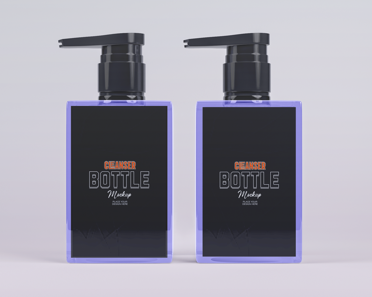 cleanser bottle Branding Mockup psd