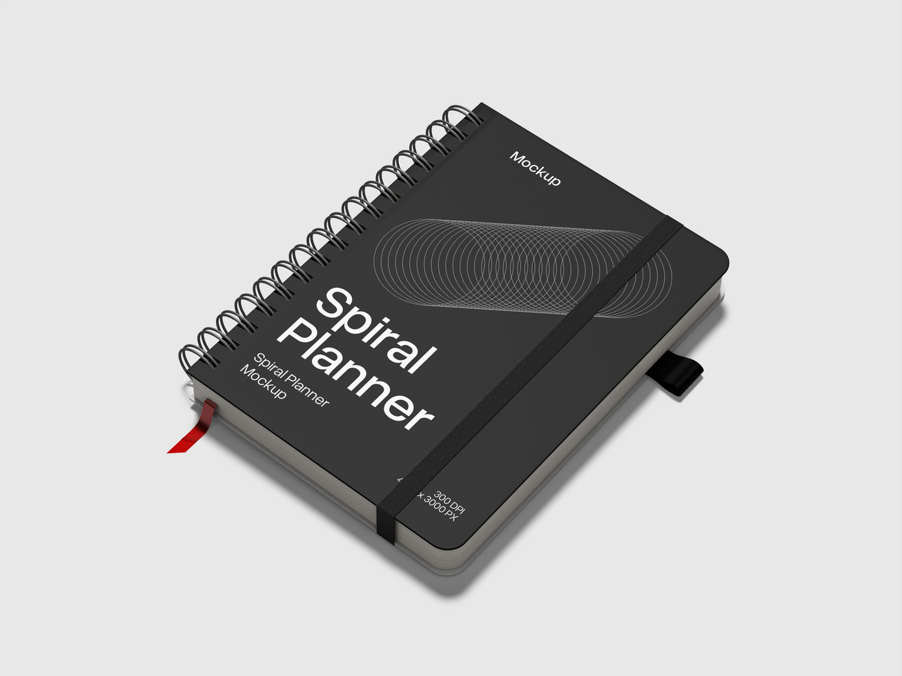 Spiral Ring Book Mockup 3D Render psd