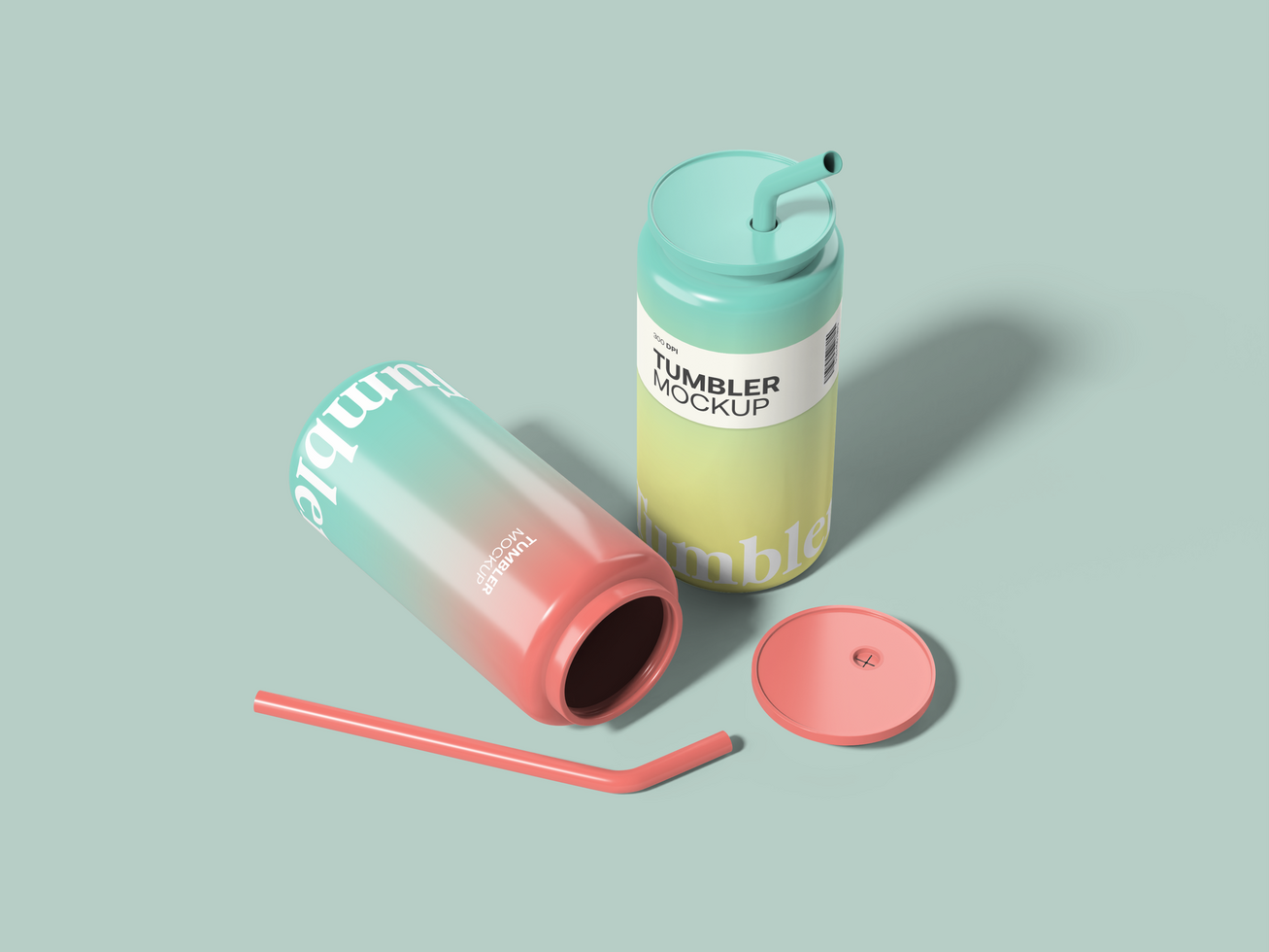 Plastic Tumbler 3D Mockup psd