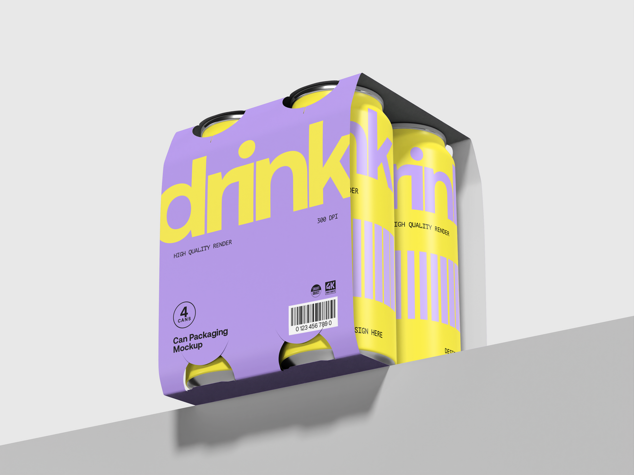 Tin Can Bottle Package Mockup 3D Render psd