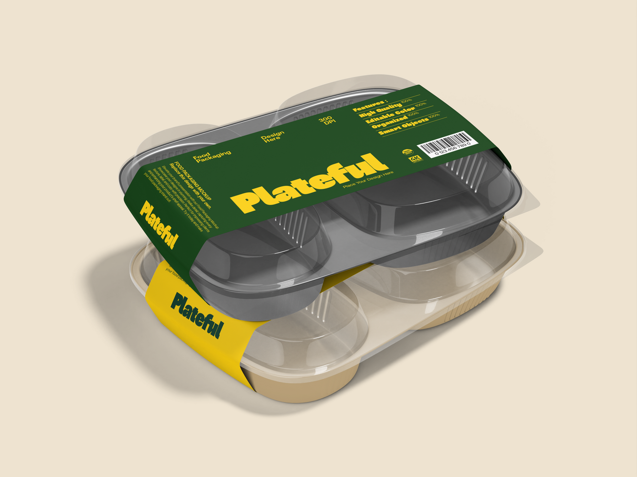 Plastic Food Container Mockup psd
