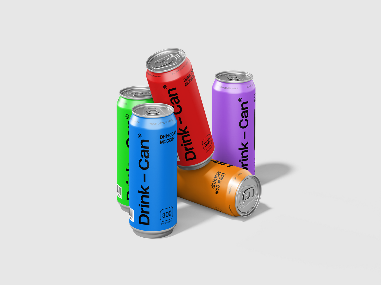 Beverage Can Mockup 3D Render psd