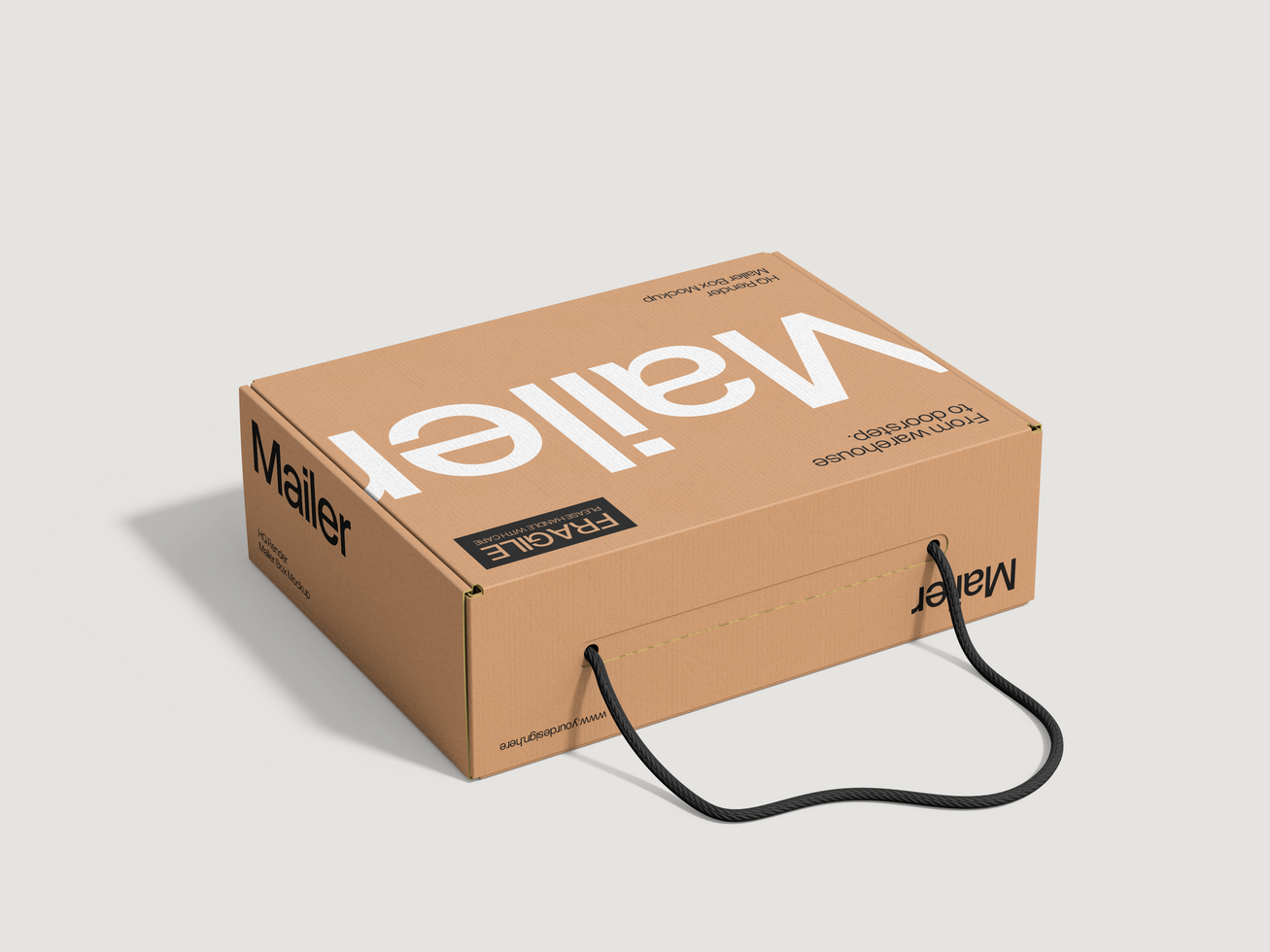 Mailer Box with Handle Mockup psd
