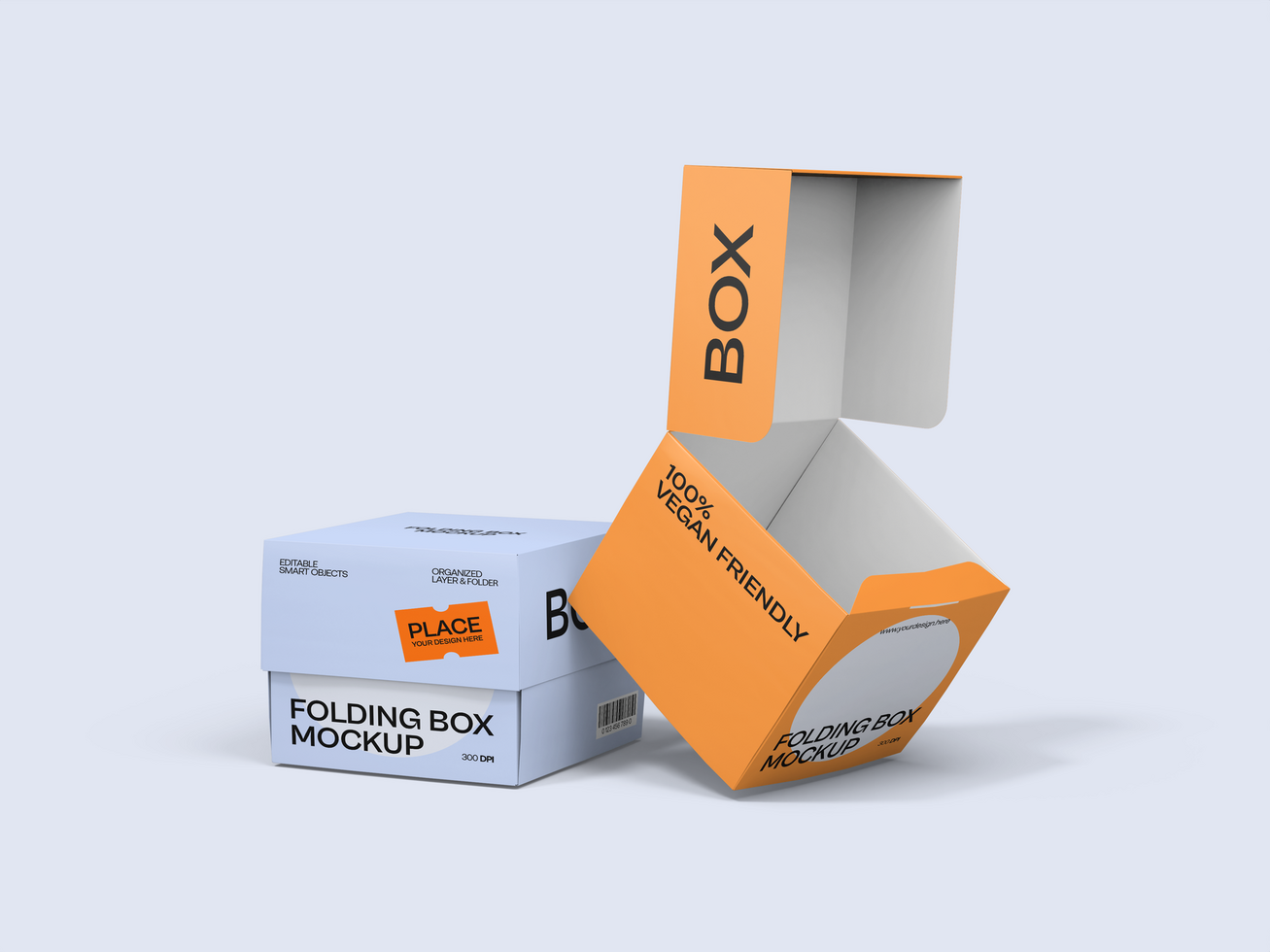 Folding Box Mockup 3D Render psd