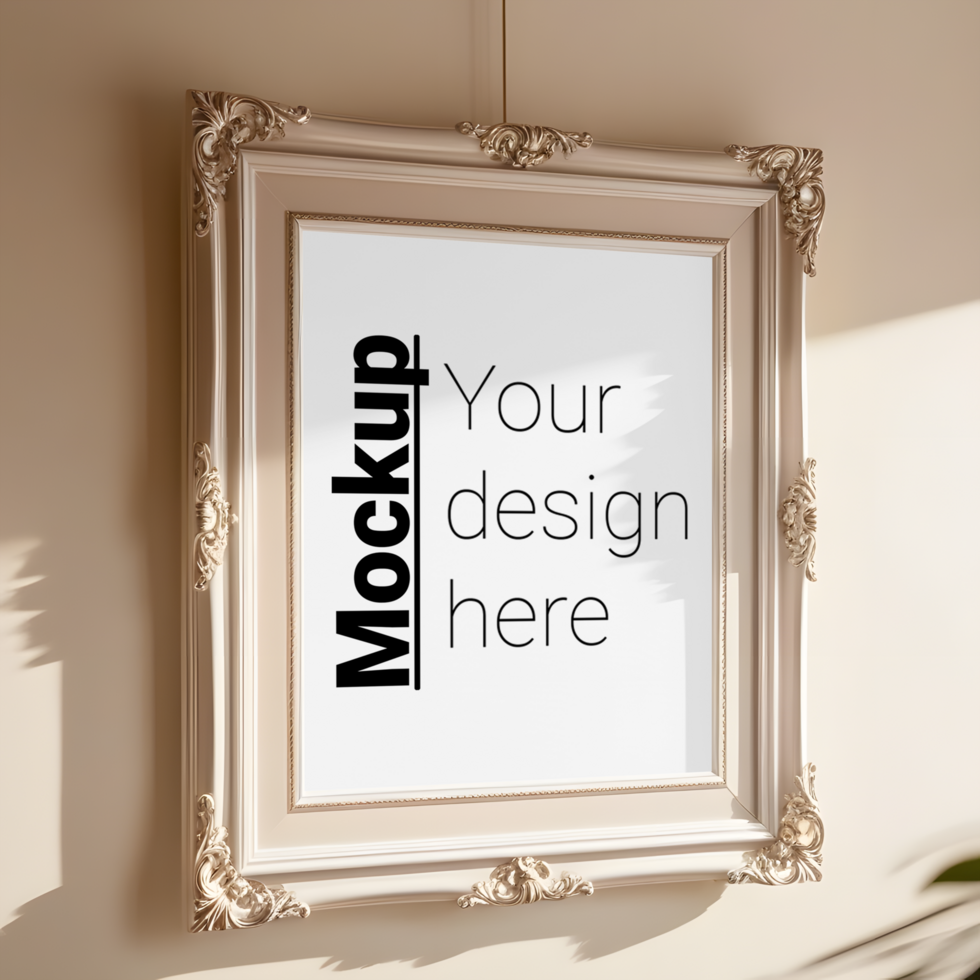 Classic Vintage Frame Mockup with Elegant Design on Soft Background psd