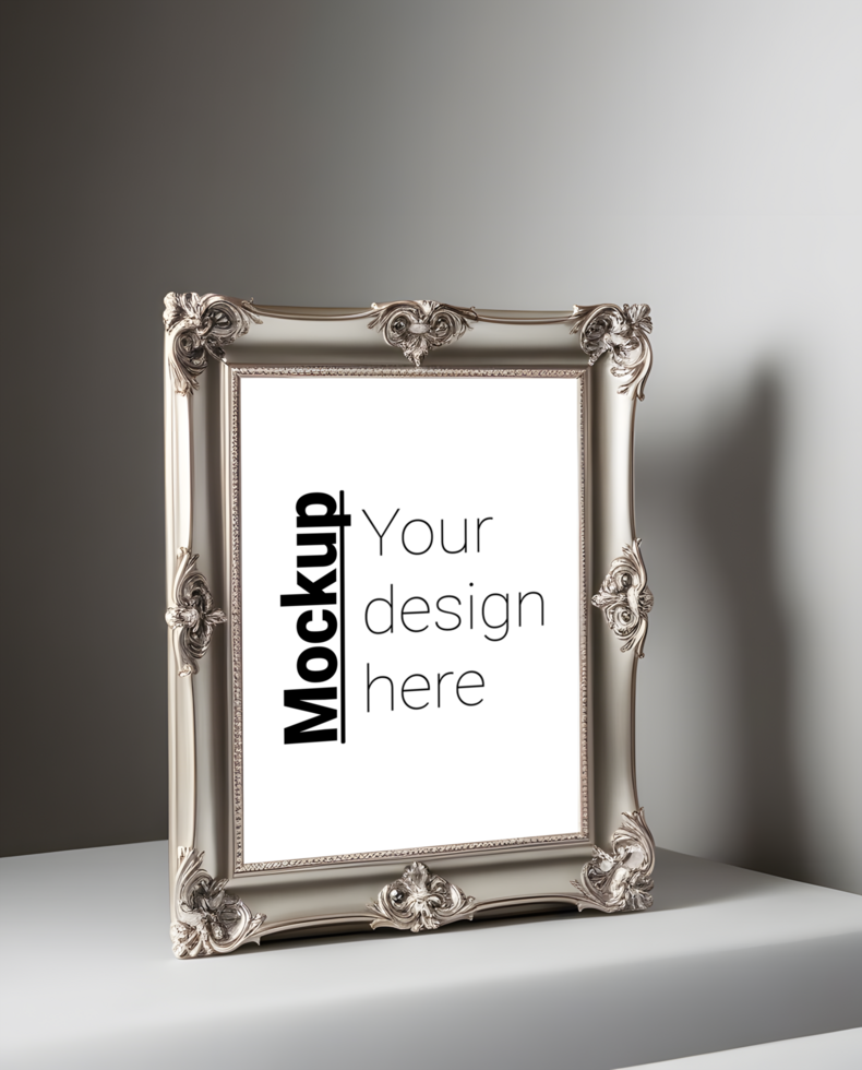 Elegant Vintage Frame Display on Soft, Neutral Background psd
