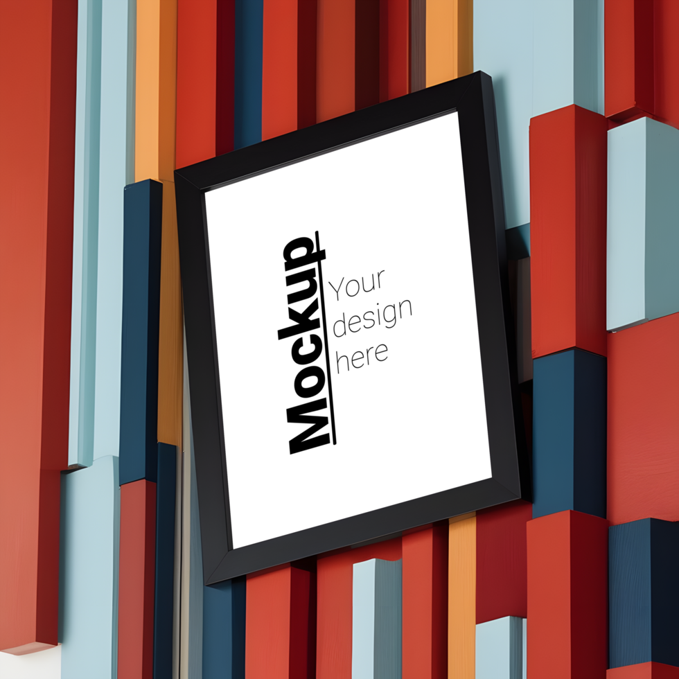 Modern Frame Mockup on Colorful Wall Background psd