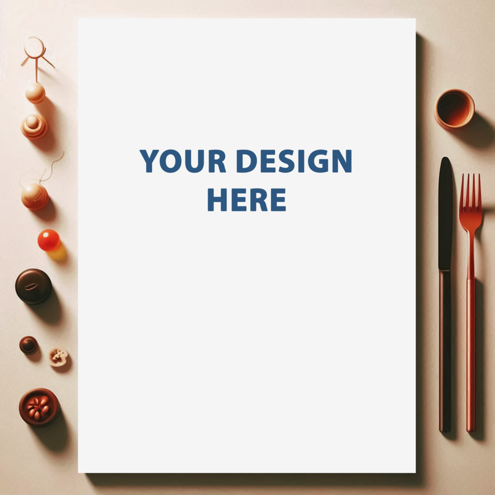 Minimal Restaurant Food Menu Poster Mockup Template psd